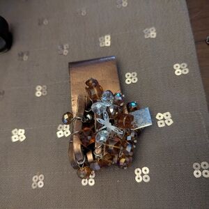 Elegant Brown Leather and Silver Crystal Bracelet